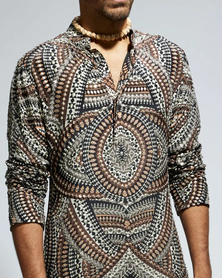 Zentangle Heavily Highlighted Kurta Set