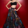 Zoolostamp Noir Iris Skein with Beaded Bustier Lehenga Set